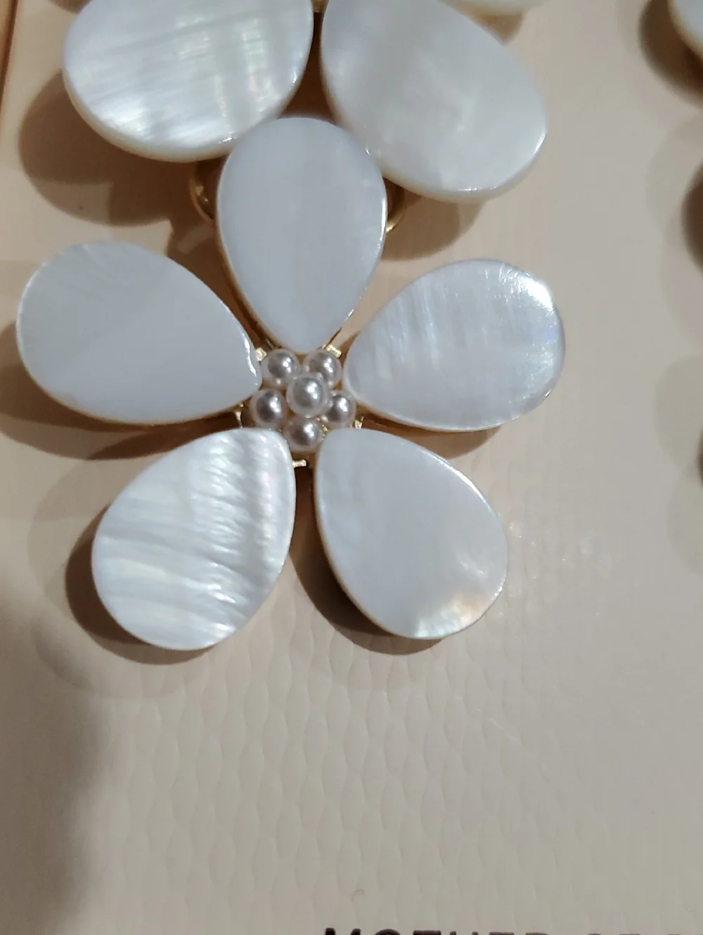 Camila Coelho white mother of pearl daisy flower shape dangle tiered‎ earrings